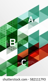 Vector triangle banner, colorful geometric shapes with option infographic, minimalistic design