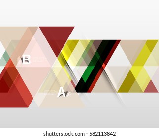Vector triangle banner, colorful geometric shapes with option infographic, minimalistic design