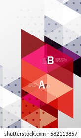 Vector triangle banner, colorful geometric shapes with option infographic, minimalistic design
