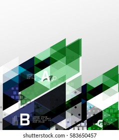 Vector triangle banner, colorful geometric shapes with option infographic, minimalistic design