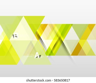 Banner de triángulo vectorial, formas geométricas coloridas con opción infográfica, diseño minimalista