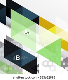 Vector triangle banner, colorful geometric shapes with option infographic, minimalistic design