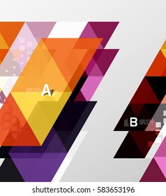 Vektordreieck-Banner, bunte geometrische Formen mit optionaler Infografik, minimalistischer Gestaltung
