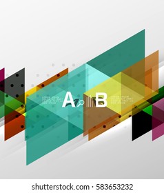 Vector triangle banner, colorful geometric shapes with option infographic, minimalistic design
