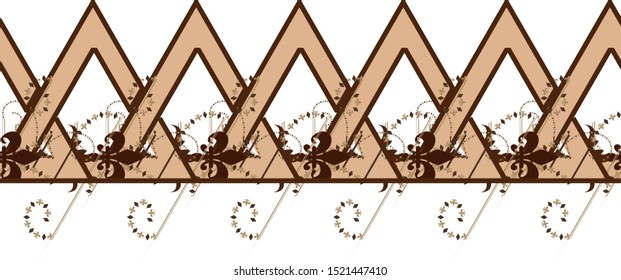 Vector Triangle Border Seamless. A hand-drawn image for insertion into a document, a website, a presentation, etc.