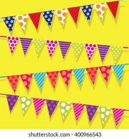 Vector triangle bunting with colorful design