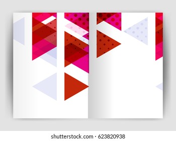 Vector triangle business annual report cover print template. Brochure template layout, abstract cover design annual report, magazine, flyer or booklet. Geometric background