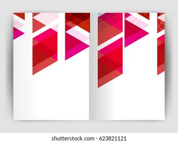 Vector triangle business annual report cover print template. Brochure template layout, abstract cover design annual report, magazine, flyer or booklet. Geometric background