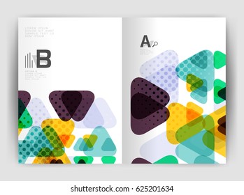 Vector triangle business annual report cover print template. Brochure template layout, abstract cover design annual report, magazine, flyer or booklet. Geometric background