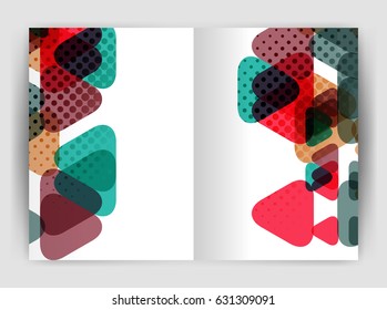 Vector triangle business annual report cover print template. Brochure template layout, abstract cover design annual report, magazine, flyer or booklet. Geometric background