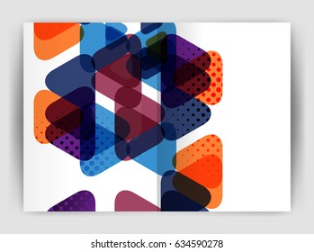Vector triangle business annual report cover print template. Brochure template layout, abstract cover design annual report, magazine, flyer or booklet. Geometric background