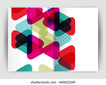 Vector triangle business annual report cover print template. Brochure template layout, abstract cover design annual report, magazine, flyer or booklet. Geometric background