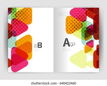 Vector triangle business annual report cover print template. Brochure template layout, abstract cover design annual report, magazine, flyer or booklet. Geometric background