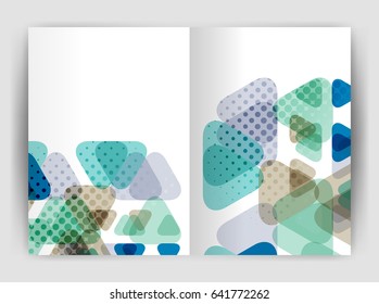 Vector triangle business annual report cover print template. Brochure template layout, abstract cover design annual report, magazine, flyer or booklet. Geometric background