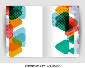 Vector triangle business annual report cover print template. Brochure template layout, abstract cover design annual report, magazine, flyer or booklet. Geometric background
