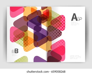 Vector triangle business annual report cover print template. Brochure template layout, abstract cover design annual report, magazine, flyer or booklet. Geometric background