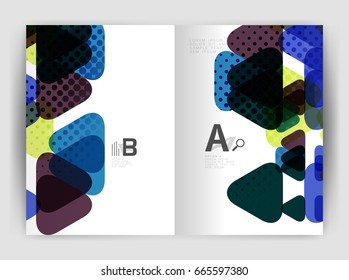 Vector triangle business annual report cover print template. Brochure template layout, abstract cover design annual report, magazine, flyer or booklet. Geometric background