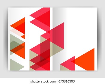 Vector triangle business annual report cover print template. Brochure template layout, abstract cover design annual report, magazine, flyer or booklet. Geometric background