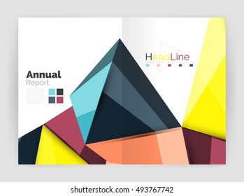 Vector triangle business brochure template