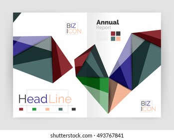 Vector triangle business brochure template