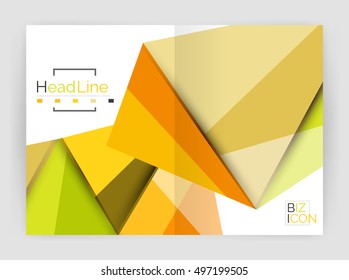 Vector triangle business brochure template