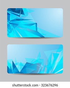 Vector triangle business card set for your design, abstract Illustration.