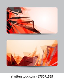 Vector triangle business card set for your design, abstract Illustration.