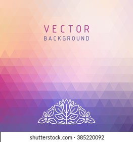 Vector triangle colorful background with linear design label