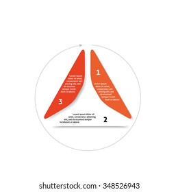 Vector triangle connected infographic diagram.