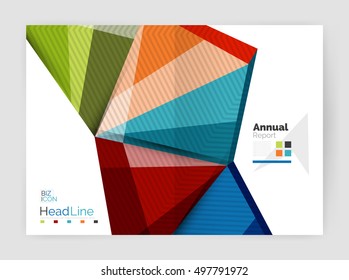 Vector triangle design abstract background, business annual report templates