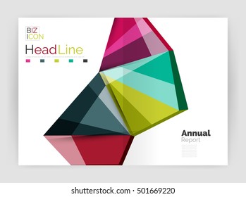 Vector triangle design abstract background, business annual report templates