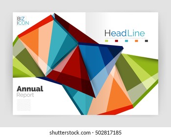 Vector triangle design abstract background, business annual report templates