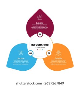Vector triangle element for infographic. Template for cycling diagram, graph, presentation. Business concept with 3 options, parts, steps or processes.