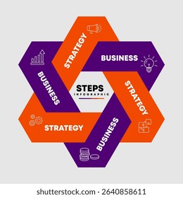Vector triangle element for infographic. Template for cycling diagram, graph, presentation. Business concept with 2 options, parts, steps or processes.