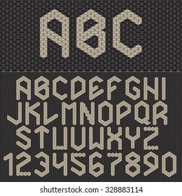 Vector Triangle Font. Geometric alphabet on dark background