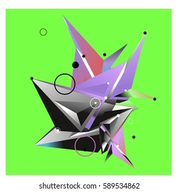 Vector of triangle fractal geometric 3d forms. Modern info banner abstract backgrounds for poster, message presentations or identity layouts. Graphic template and ideas.