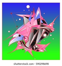 Vector of triangle fractal geometric 3d forms. Modern info banner abstract backgrounds for poster, message presentations or identity layouts. Graphic template and ideas.