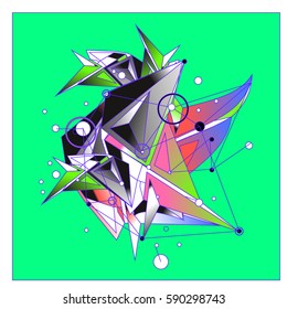 Vector of triangle fractal geometric 3d forms. Modern info banner abstract backgrounds for poster, message presentations or identity layouts. Graphic template and ideas.