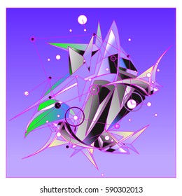 Vector of triangle fractal geometric 3d forms. Modern info banner abstract backgrounds for poster, message presentations or identity layouts. Graphic template and ideas.