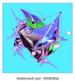 Vector of triangle fractal geometric 3d forms. Modern info banner abstract backgrounds for poster, message presentations or identity layouts. Graphic template and ideas.