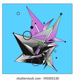 Vector of triangle fractal geometric 3d forms. Modern info banner abstract backgrounds for poster, message presentations or identity layouts. Graphic template and ideas.