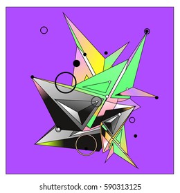 Vector of triangle fractal geometric 3d forms. Modern info banner abstract backgrounds for poster, message presentations or identity layouts. Graphic template and ideas.
