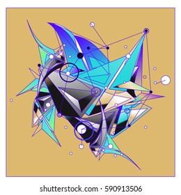 Vector of triangle fractal geometric 3d forms. Modern info banner abstract backgrounds for poster, message presentations or identity layouts. Graphic template and ideas.