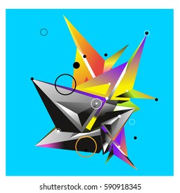 Vector of triangle fractal geometric 3d forms. Modern info banner abstract backgrounds for poster, message presentations or identity layouts. Graphic template and ideas.