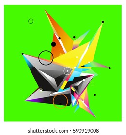 Vector of triangle fractal geometric 3d forms. Modern info banner abstract backgrounds for poster, message presentations or identity layouts. Graphic template and ideas.