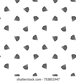 Vector triangle garland tree seamless pattern. Merry Christmas and happy new year greeting card backdrop design. Retro hand drawn flat art on white background.