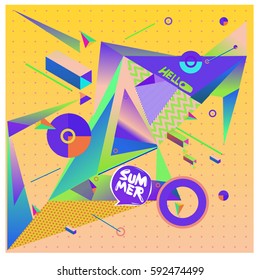 Vector of triangle geometric 3d forms. Modern info banner abstract backgrounds for poster, message presentations or identity layouts. Graphic template and ideas.