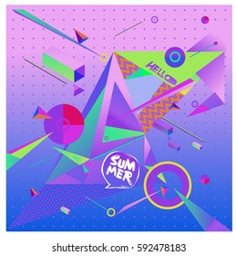 Vector of triangle geometric 3d forms. Modern info banner abstract backgrounds for poster, message presentations or identity layouts. Graphic template and ideas.