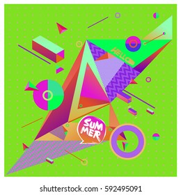 Vector of triangle geometric 3d forms. Modern info banner abstract backgrounds for poster, message presentations or identity layouts. Graphic template and ideas.