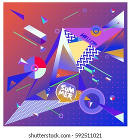 Vector of triangle geometric 3d forms. Modern info banner abstract backgrounds for poster, message presentations or identity layouts. Graphic template and ideas.